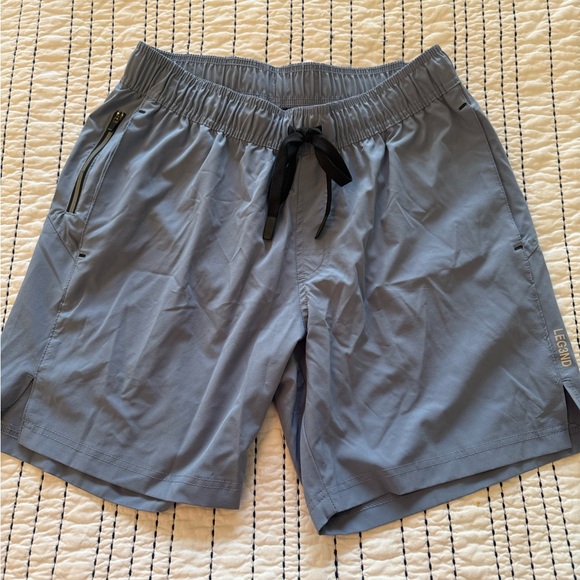 LEGEND Gray Athletic Shorts with Black Drawstring - Picture 1 of 2